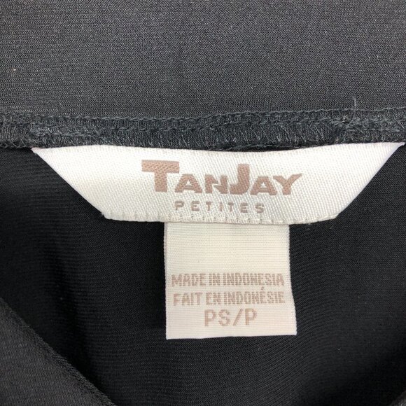 Tanjay Black Sleeveless V-neck beaded neckline tank top size S petite - Picture 3 of 12